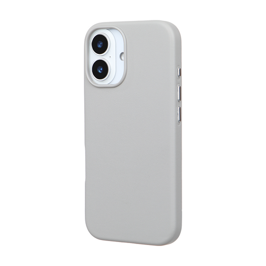 iPhone 17 Gizli Magsafeli Vegan Deri Telefon Kılıfı - Gri