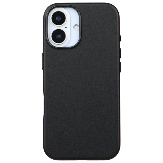 iPhone 17 Gizli Magsafeli Vegan Deri Telefon Kılıfı - Siyah
