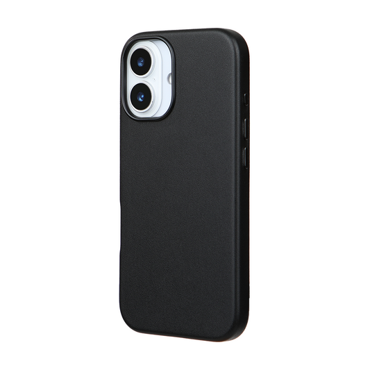 iPhone 17 Gizli Magsafeli Vegan Deri Telefon Kılıfı - Siyah