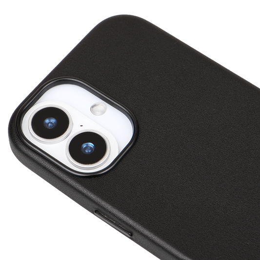 iPhone 17 Gizli Magsafeli Vegan Deri Telefon Kılıfı - Siyah