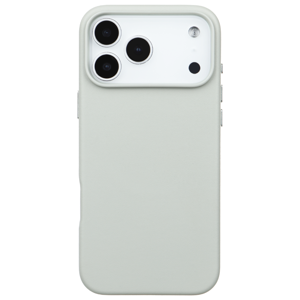iPhone 17 Pro Max Gizli Magsafeli Vegan Deri Telefon Kılıfı - Gri