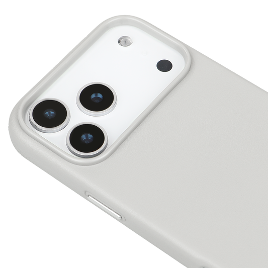 iPhone 17 Pro Max Gizli Magsafeli Vegan Deri Telefon Kılıfı - Gri