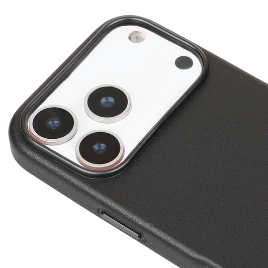 iPhone 17 Pro Gizli Magsafeli Vegan Deri Telefon Kılıfı - Siyah