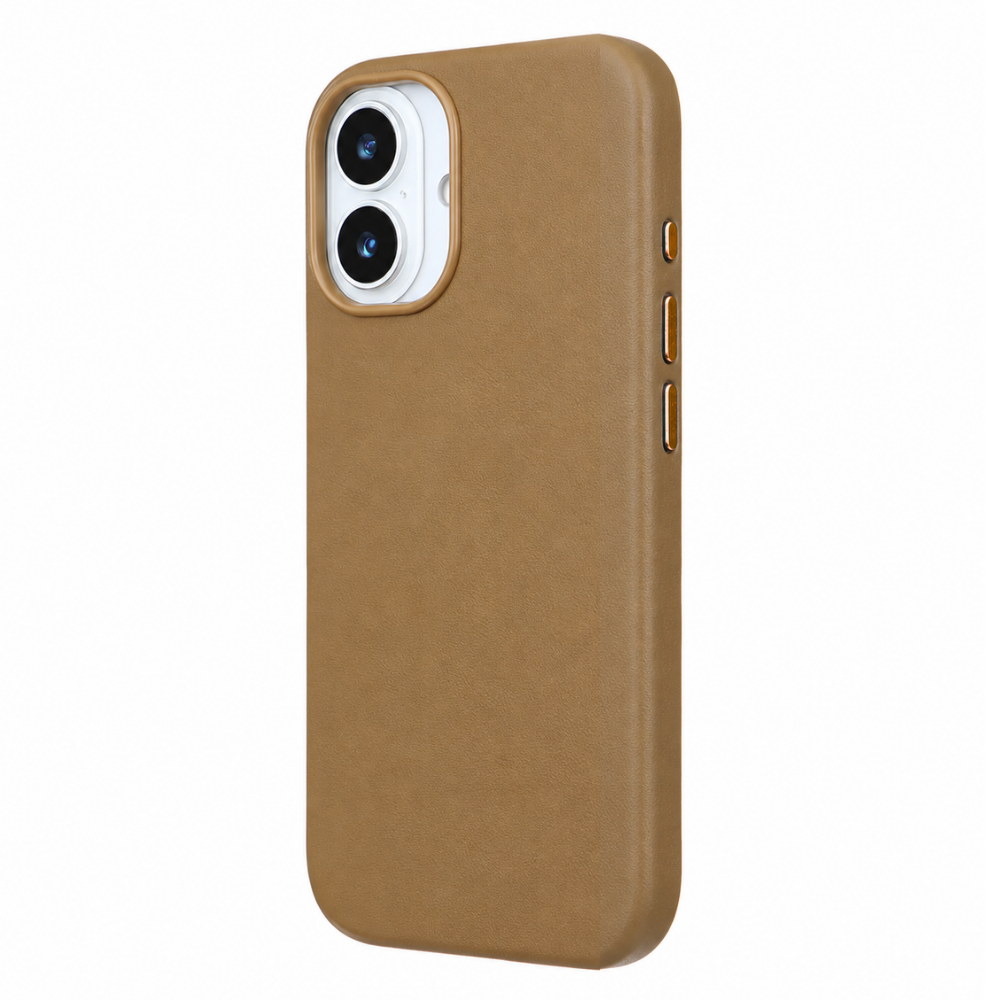 iPhone 17 Gizli Magsafeli Vegan Deri Telefon Kılıfı - Kiremit