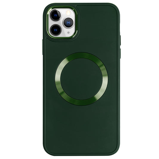 Apple iPhone 11 Pro Max Renkli Magsafe Case Haki