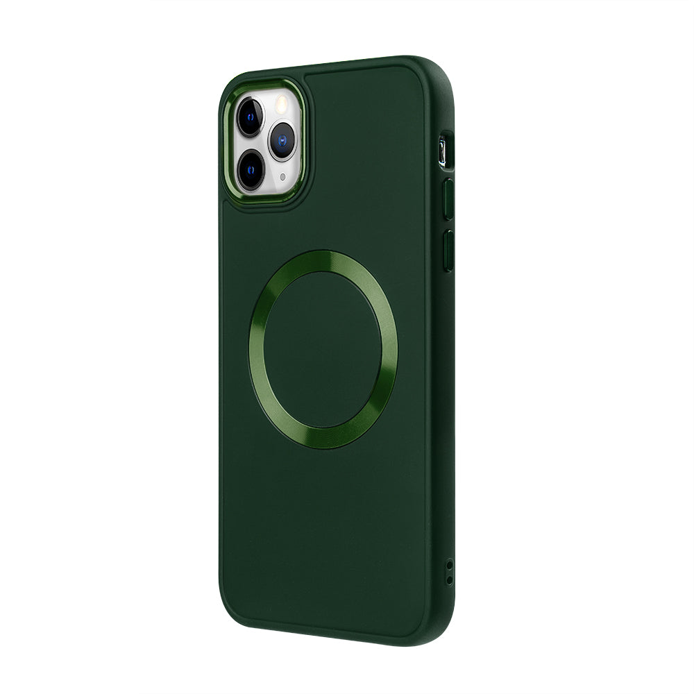 Apple iPhone 11 Pro Max Renkli Magsafe Case Haki