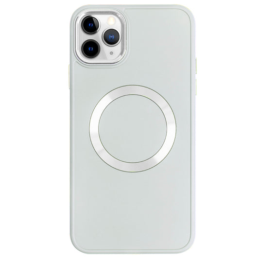 Apple iPhone 11 Pro Max Renkli Magsafe Case Kırık Beyaz