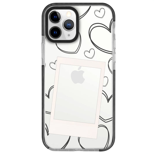 iPhone 11 Pro Max White Hearts Polaroid Telefon Kılıfı