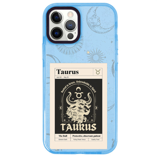 iPhone 12 Pro Boğa Burcu Sticker Mode Telefon Kılıfı - Azure