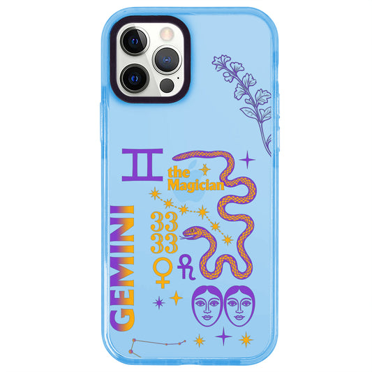 iPhone 12 Pro İkizler Burcu The Emperor Telefon Kılıfı - Azure