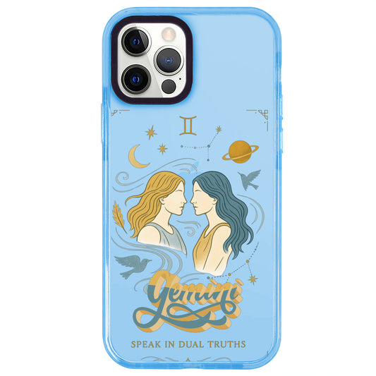 iPhone 12 Pro İkizler Burcu Way of Aries Telefon Kılıfı - Azure