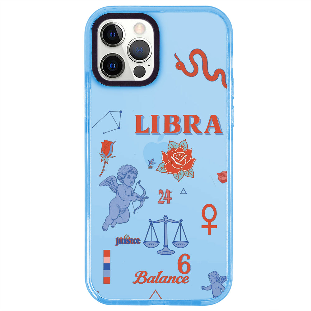 iPhone 12 Pro Terazi Burcu The Emperor Telefon Kılıfı - Azure