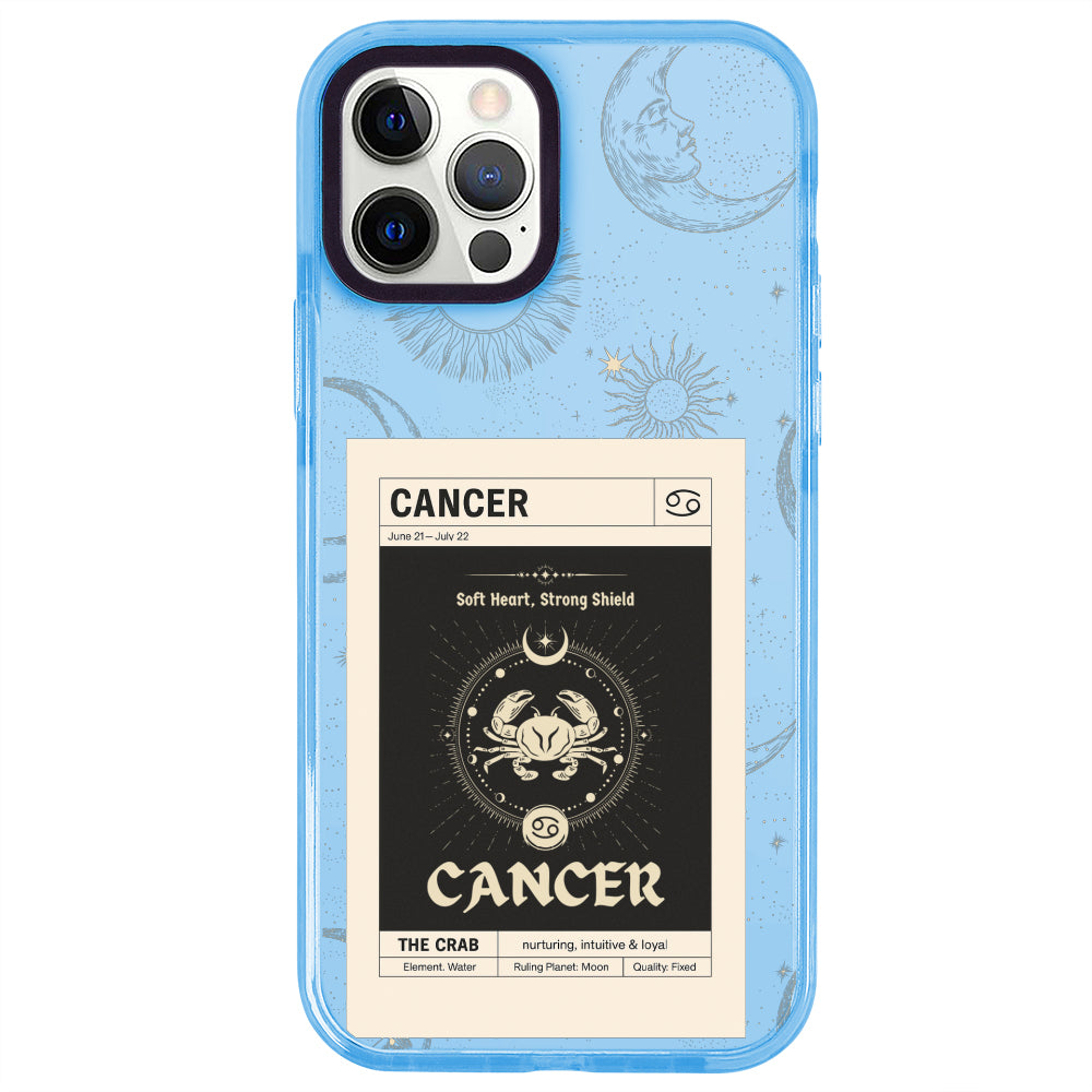 iPhone 12 Pro Yengeç Burcu Sticker Mode Telefon Kılıfı - Azure