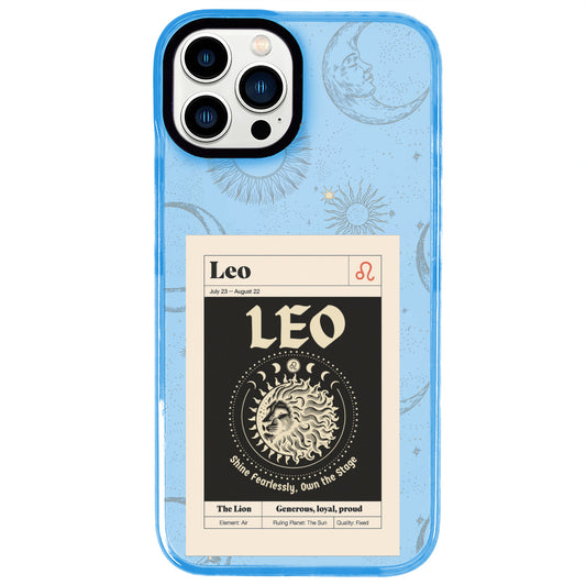iPhone 12 Pro Max Aslan Burcu Sticker Mode Telefon Kılıfı - Azure