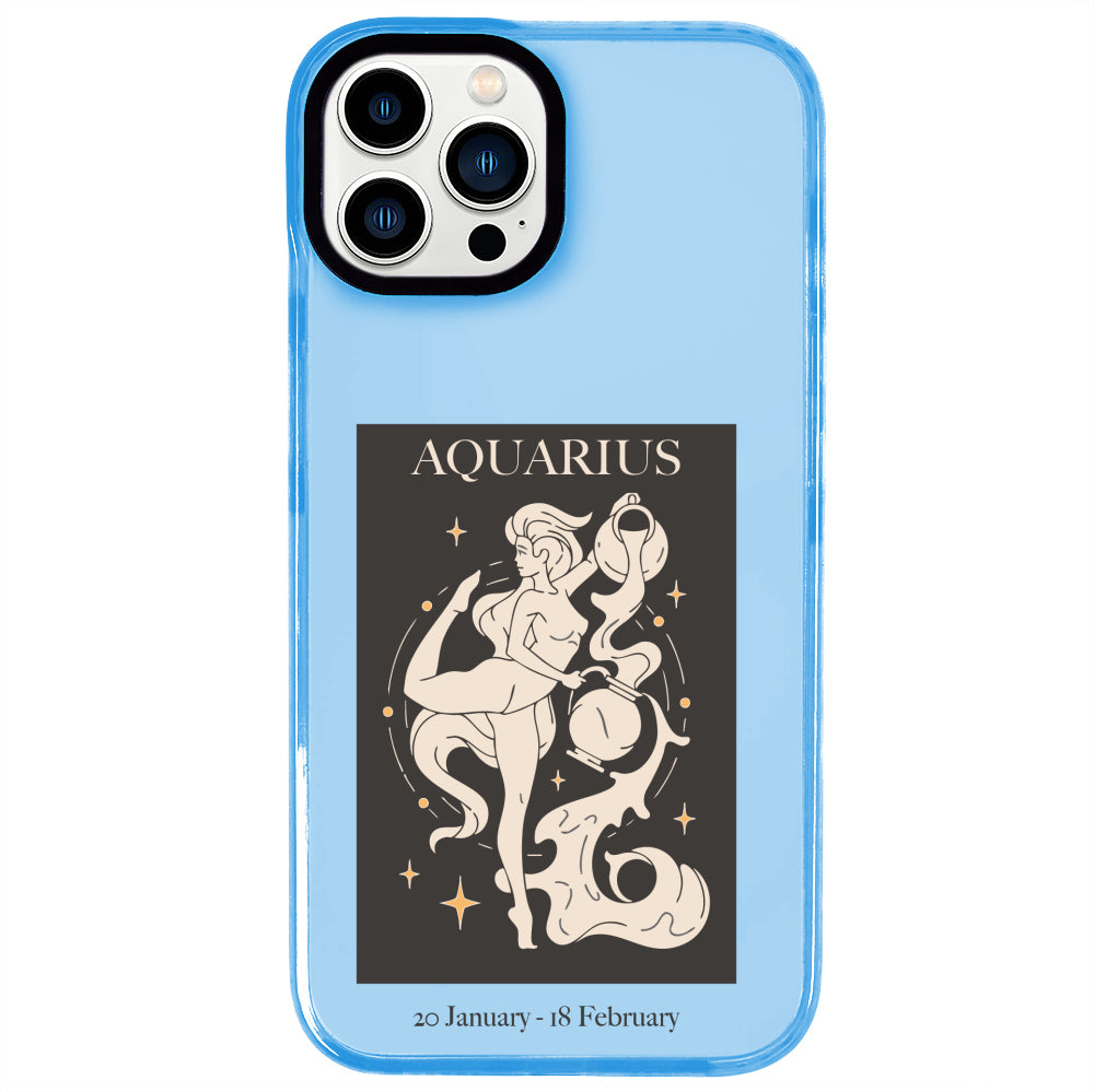iPhone 12 Pro Max Kova Burcu History of Zodiac Telefon Kılıfı - Azure