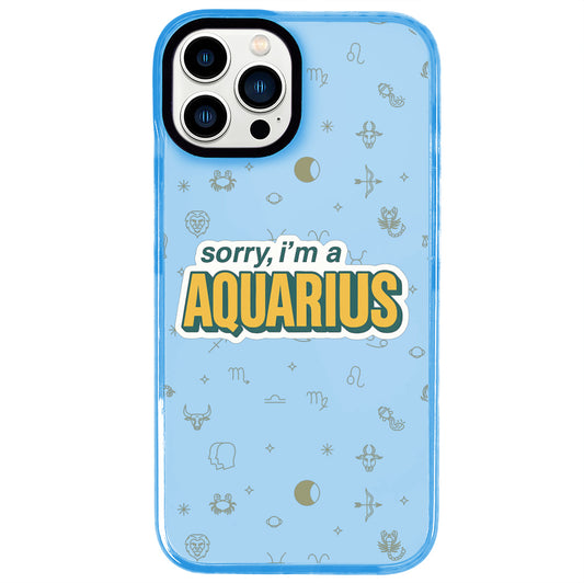 iPhone 12 Pro Max Kova Burcu Sorry Zodiac Telefon Kılıfı - Azure