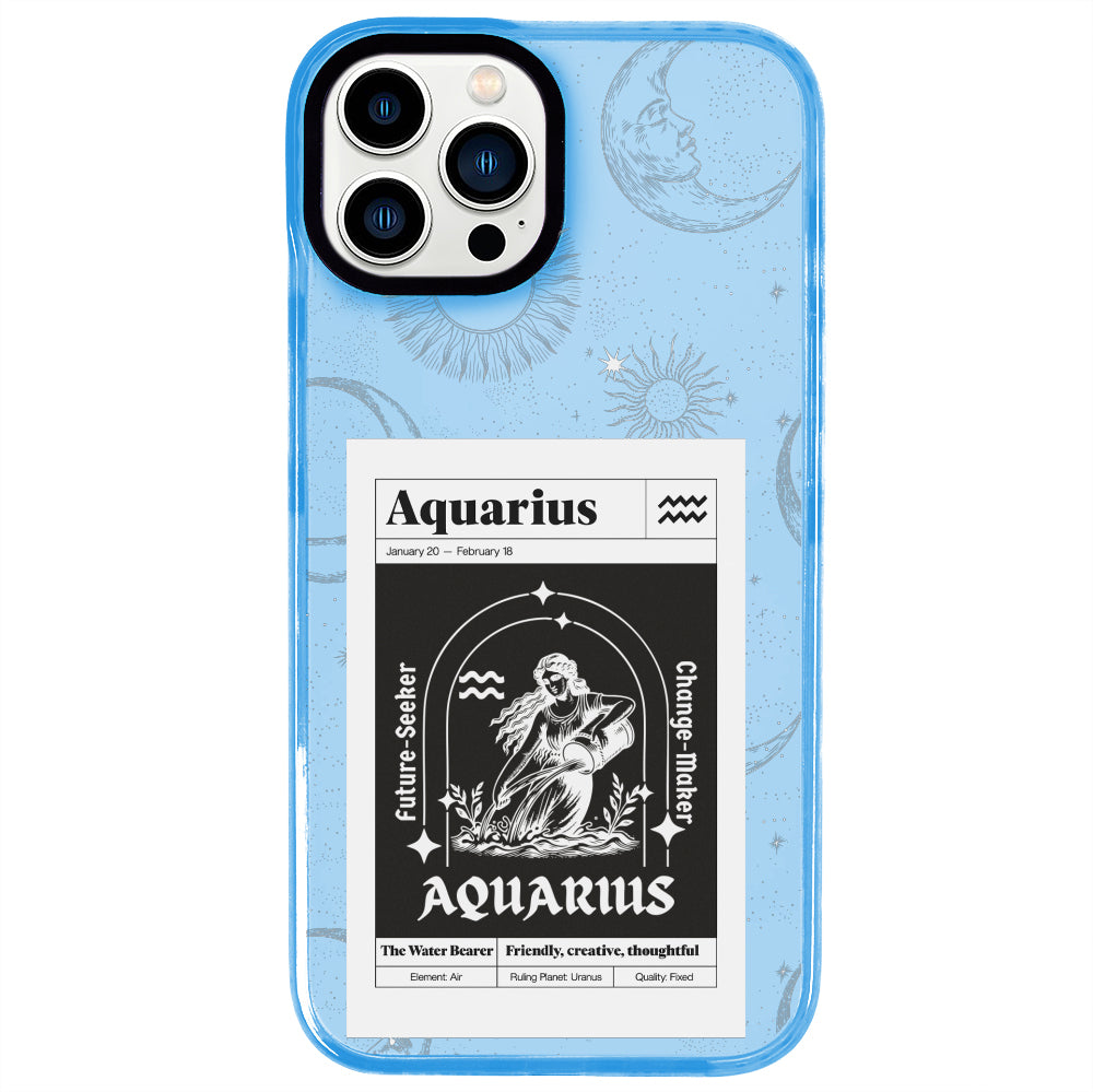 iPhone 12 Pro Max Kova Burcu Sticker Mode Telefon Kılıfı - Azure