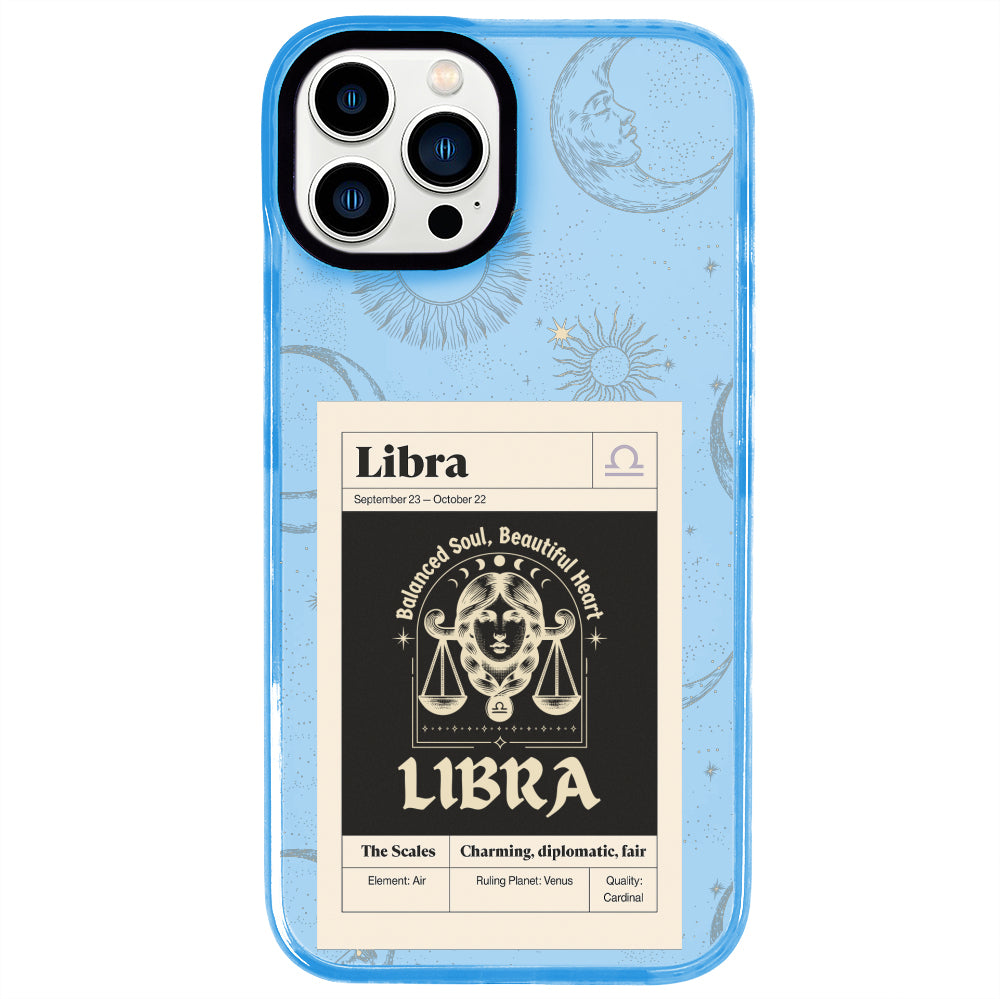 iPhone 12 Pro Max Terazi Burcu Sticker Mode Telefon Kılıfı - Azure