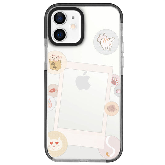 iPhone 12 Mini Cat Paw Polaroid Telefon Kılıfı