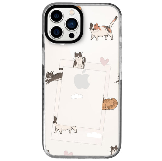 iPhone 12 Pro Max Cats Polaroid Telefon Kılıfı