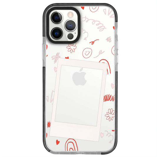 iPhone 12 Pro Smile Love Polaroid Telefon Kılıfı