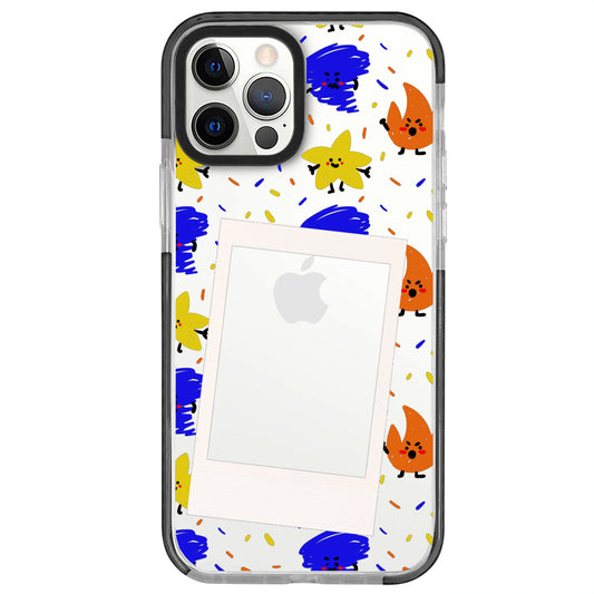 iPhone 12 Pro Colorful Shapes Polaroid Telefon Kılıfı