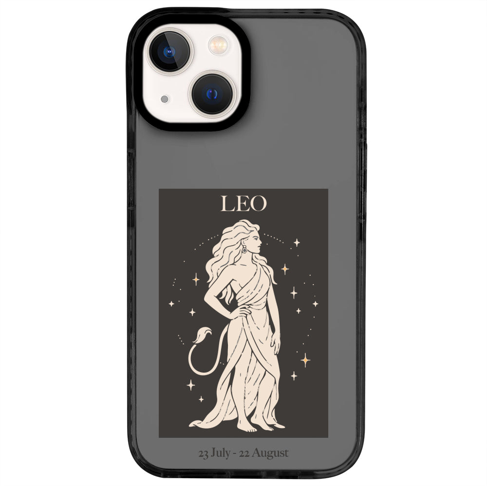 iPhone 13 Aslan Burcu History of Zodiac Telefon Kılıfı - Cool Black
