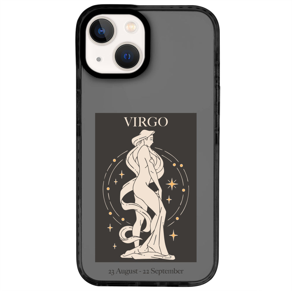 iPhone 13 Başak Burcu History of Zodiac Telefon Kılıfı - Cool Black