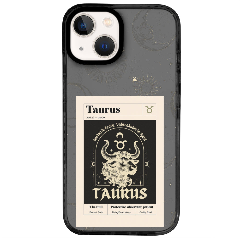 iPhone 13 Boğa Burcu Sticker Mode Telefon Kılıfı - Cool Black