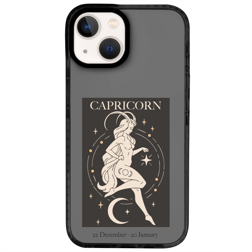 iPhone 13 Oğlak Burcu History of Zodiac Telefon Kılıfı - Cool Black