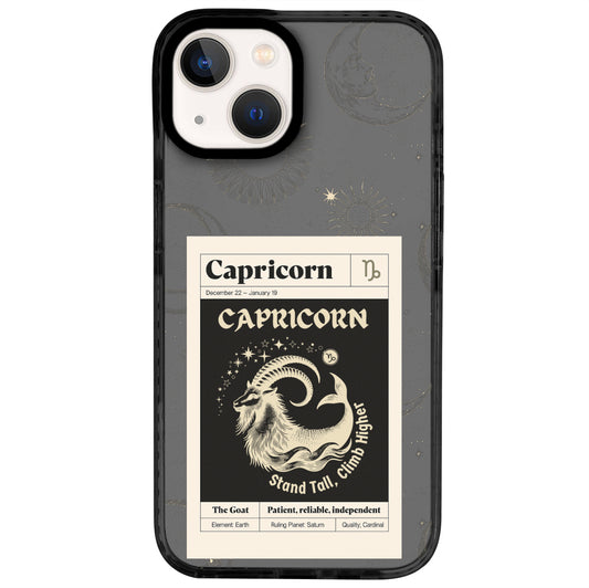 iPhone 13 Oğlak Burcu Sticker Mode Telefon Kılıfı - Cool Black