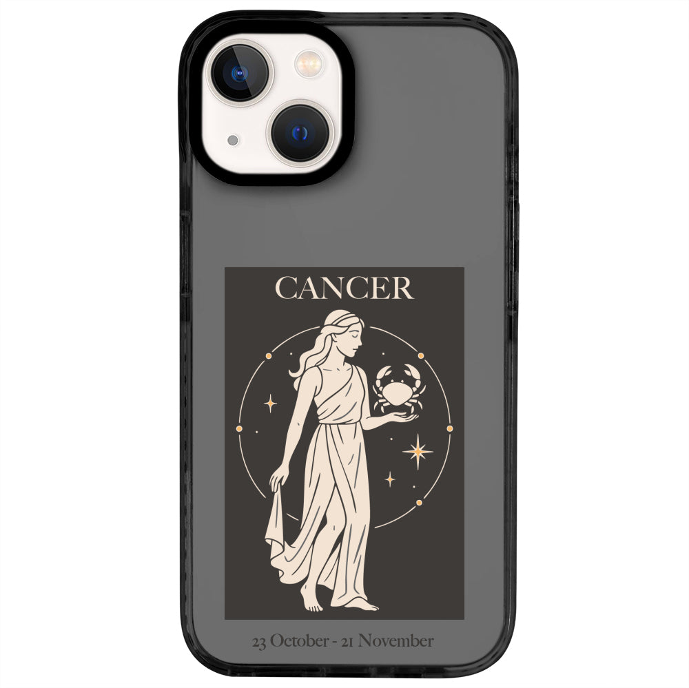 iPhone 13 Yengeç Burcu History of Zodiac Telefon Kılıfı - Cool Black