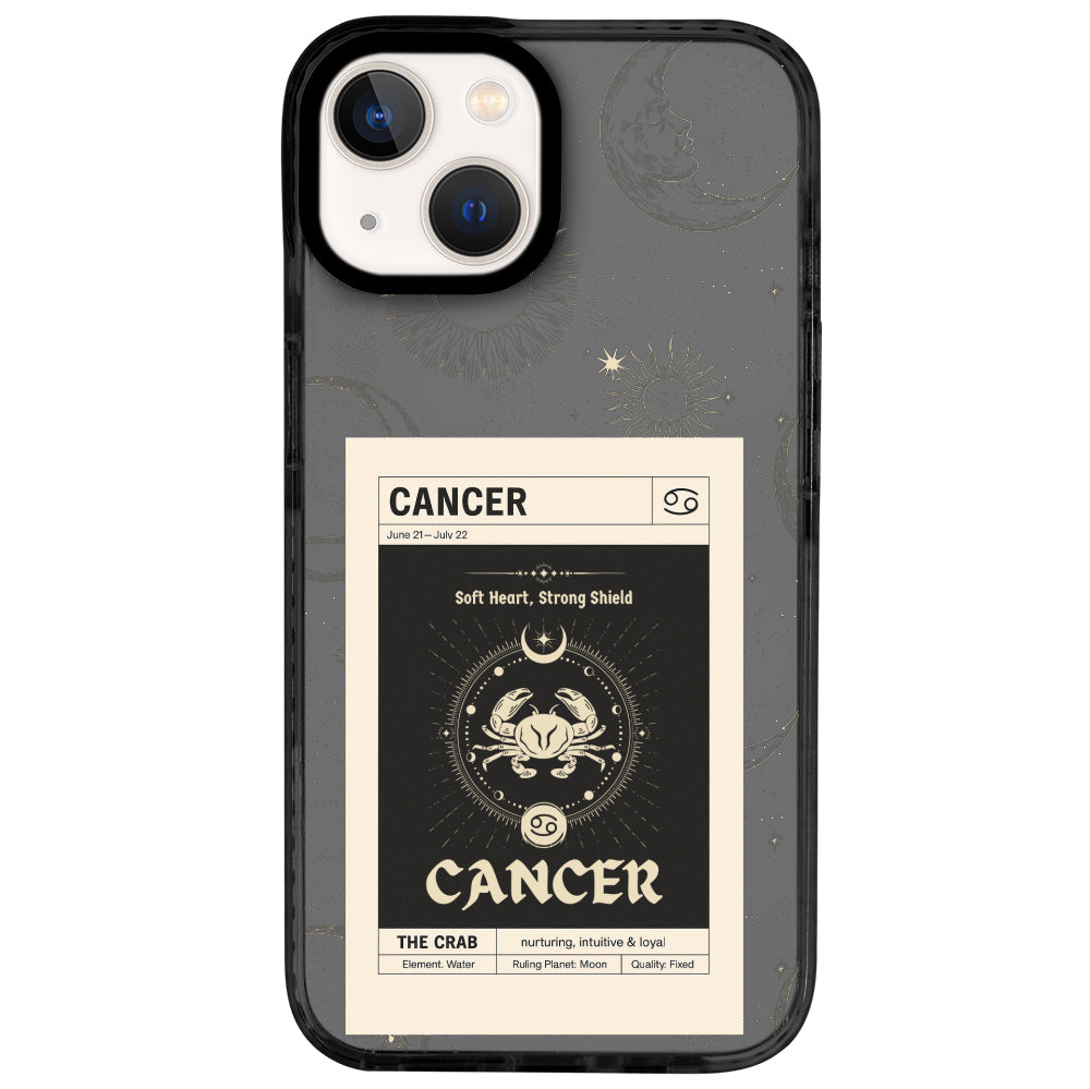 iPhone 13 Yengeç Burcu Sticker Mode Telefon Kılıfı - Cool Black