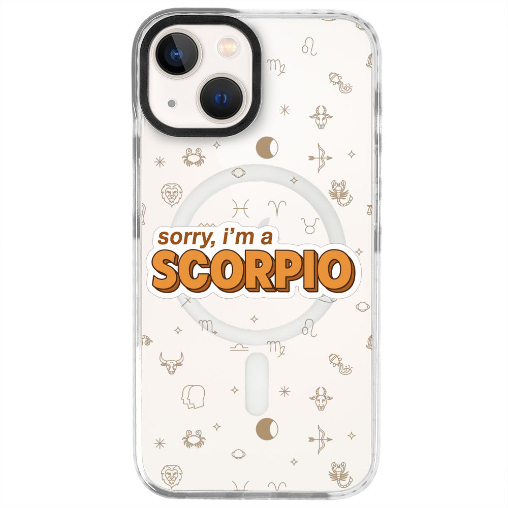 iPhone 13 Akrep Burcu Sorry Zodiac Telefon Kılıfı - Beyaz