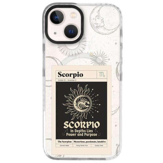 iPhone 13 Akrep Burcu Sticker Mode Telefon Kılıfı - Beyaz