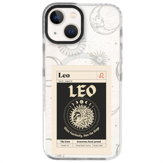 iPhone 13 Aslan Burcu Sticker Mode Telefon Kılıfı - Beyaz