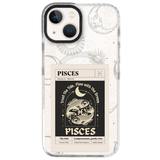 iPhone 13 Balık Burcu Sticker Mode Telefon Kılıfı - Beyaz