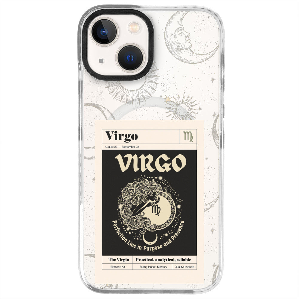 iPhone 13 Başak Burcu Sticker Mode Telefon Kılıfı - Beyaz