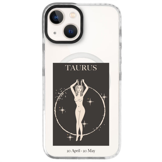 iPhone 13 Boğa Burcu History of Zodiac Telefon Kılıfı - Beyaz