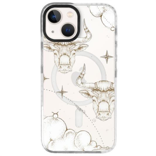 iPhone 13 Boğa Burcu Soft Stars Telefon Kılıfı - Beyaz