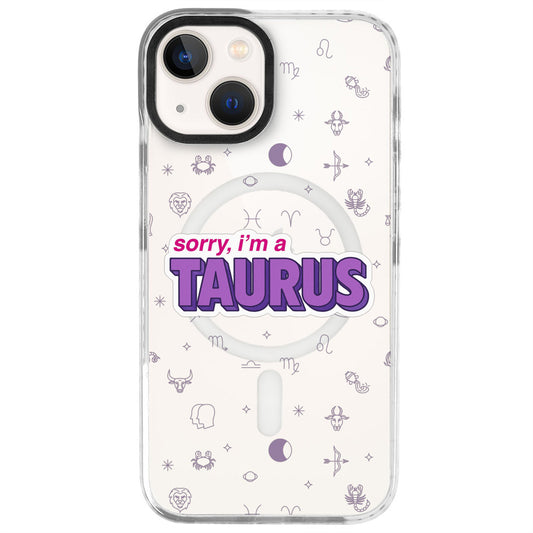 iPhone 13 Boğa Burcu Sorry Zodiac Telefon Kılıfı - Beyaz