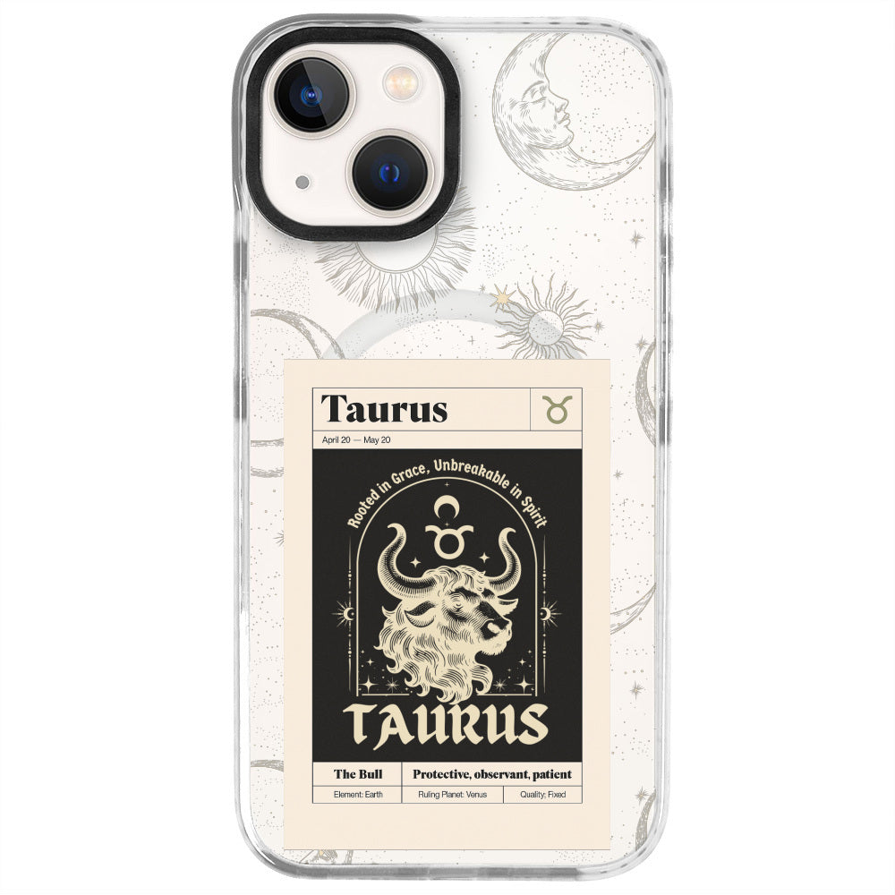 iPhone 13 Boğa Burcu Sticker Mode Telefon Kılıfı - Beyaz