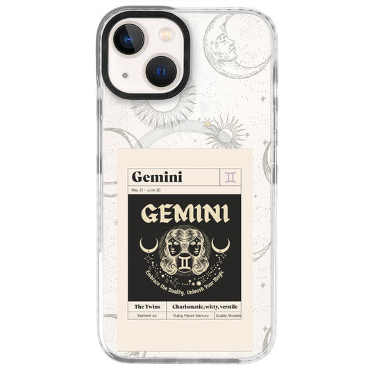 iPhone 13 İkizler Burcu Sticker Mode Telefon Kılıfı - Beyaz