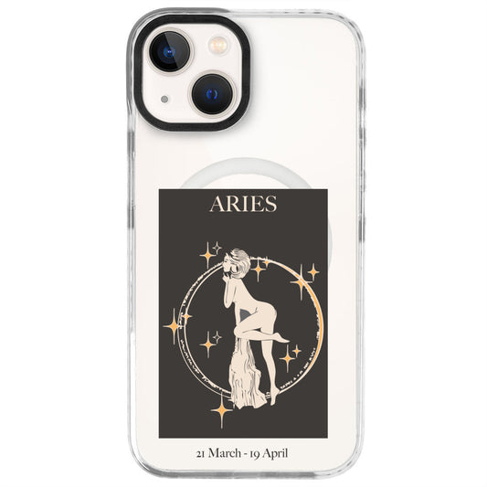 iPhone 13 Koç Burcu History of Zodiac Telefon Kılıfı - Beyaz