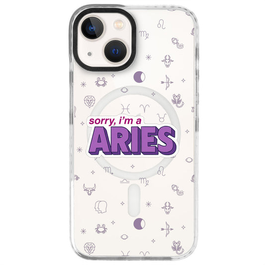iPhone 13 Koç Burcu Sorry Zodiac Telefon Kılıfı - Beyaz