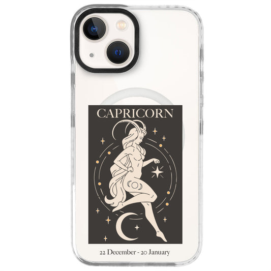 iPhone 13 Oğlak Burcu History of Zodiac Telefon Kılıfı - Beyaz