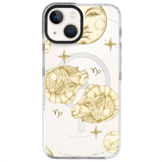 iPhone 13 Oğlak Burcu Soft Stars Telefon Kılıfı - Beyaz