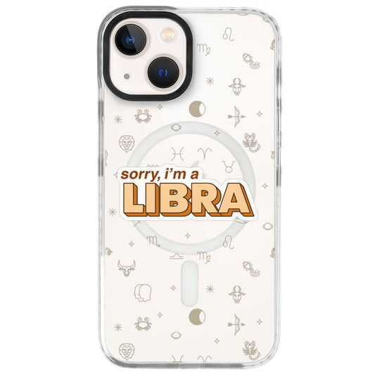iPhone 13 Terazi Burcu Sorry Zodiac Telefon Kılıfı - Beyaz