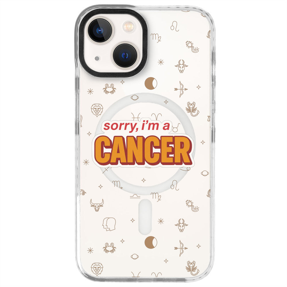 iPhone 13 Yengeç Burcu Sorry Zodiac Telefon Kılıfı - Beyaz