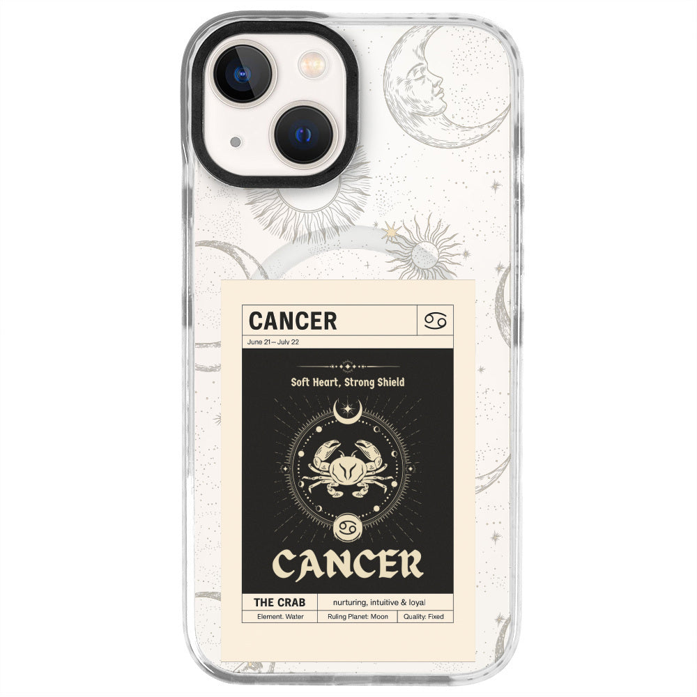 iPhone 13 Yengeç Burcu Sticker Mode Telefon Kılıfı - Beyaz